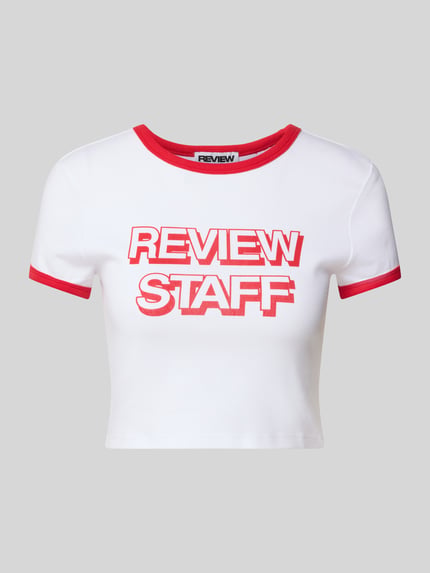 REVIEW Kort T-shirt met labelprint Wit - 2
