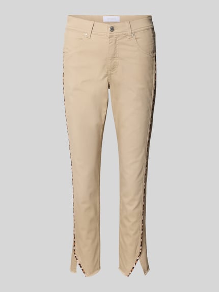 ANGELS Slim fit broek met contrastpaspels, model 'Ornella' Zand - 2