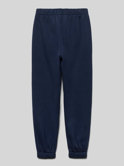 Produktfoto, Sweatpants mit Logo und elastischem Bund von GAP aus Baumwoll-Mix in Dunkelblau, Regular Fit, glatte Struktur, Kindergröße 116
