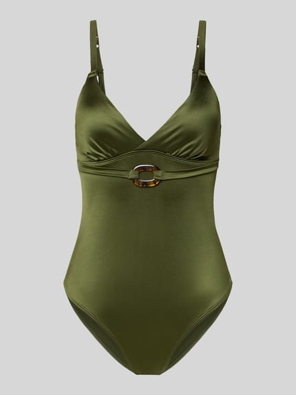 DORINA Badeanzug mit Zierelement und wattierten Cups Modell 'GUARANA' Oliv 1