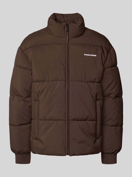 PEGADOR regular fit buffer jacket met logostitching model 'Solin' Donkerbruin - 2