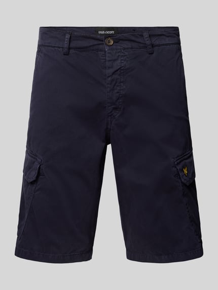 Lyle & Scott Regular FIt Cargoshorts mit Logo-Stitching Modell 'WEMBLEY' Dunkelblau 2
