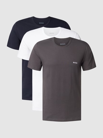 BOSS Regular Fit T-Shirt aus reiner Baumwolle Modell 'CLASSIC' im 3er-Pack Anthrazit 2
