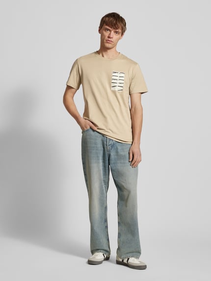 Calvin Klein Jeans T-Shirt mit Label-Print Beige 1