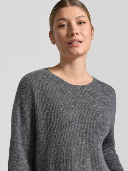 DRYKORN Gebreide pullover van alpacamix model 'MENY' Donkergrijs - 3