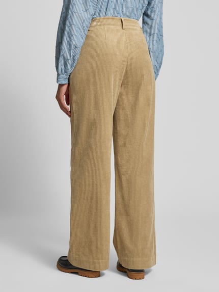 Jake*s Studio Woman Corduroy broek met wijde pijpen Rietgroen - 5