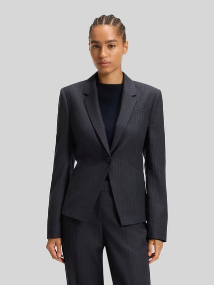 BOSS Slim fit korte blazer van zuivere scheerwol Marineblauw - 4