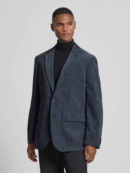 Christian Berg Men Slim Fit Sakko mit Reverskragen Blau 4