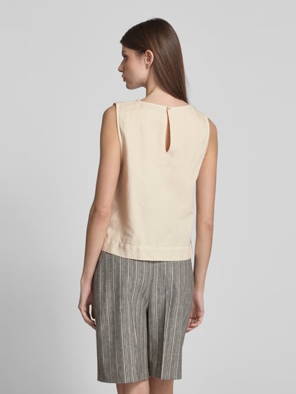 Neo Noir Blousetop met ronde hals, model 'Svetlana' Beige - 5