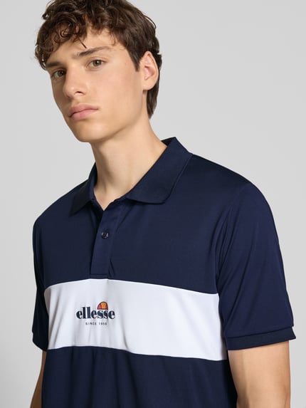 ellesse Slim Fit Poloshirt mit Label-Print Modell 'MACKENNA' Dunkelblau 3