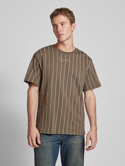 Karl Kani T-Shirt mit Label-Stitching Khaki 4