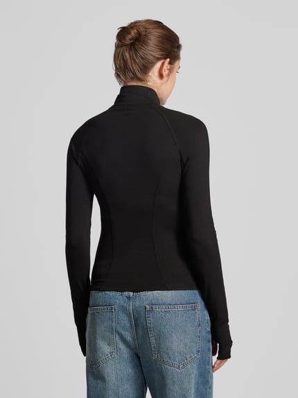 Gina Tricot Slim fit sweatjack met opstaande kraag Zwart - 5