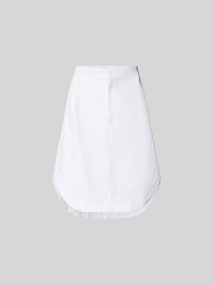 Produktfoto, Knielanger Rock mit Bundfalten von Victoria Beckham z bawełny, linia a, długość do kolan, zakładki w pasie, całkowita długość 64 cm, szerokość w rozmiarze 36: 37 cm, biały, gładka faktura