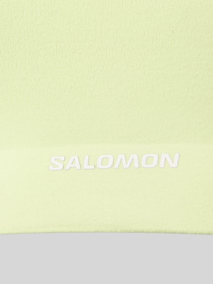 Productfoto, Racerback-Bustier met logo van Salomon, lichtgroen, gladde textuur, nauwsluitende pasvorm, stretchmateriaal