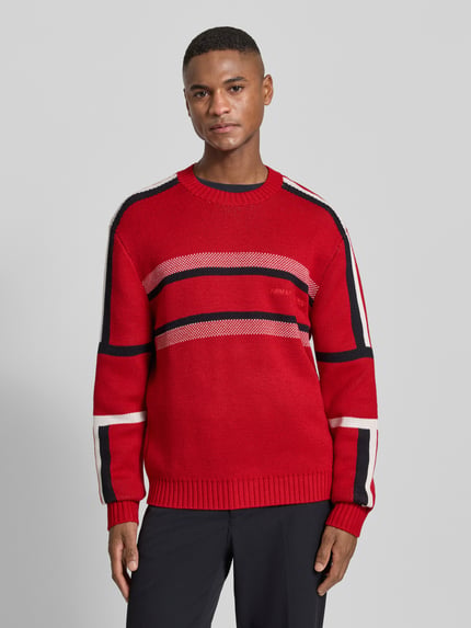 Armani Exchange Strickpullover mit gerippten Abschlüssen Rot 4