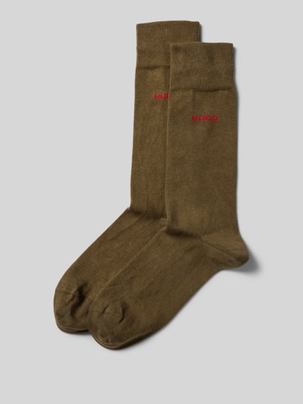 HUGO Socken mit Label-Detail im 2er-Pack Oliv 1