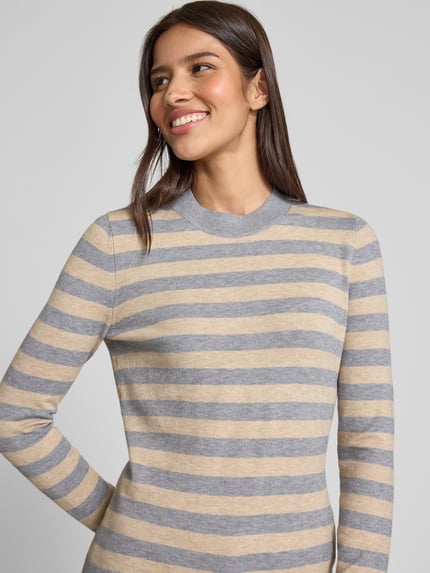 Christian Berg Woman Strickpullover mit Rundhalsausschnitt Mittelgrau Melange 3
