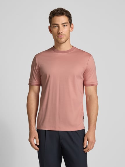 BOSS Slim Fit T-Shirt aus reiner Baumwolle Modell 'H-TESSLER 238' Rosa 4