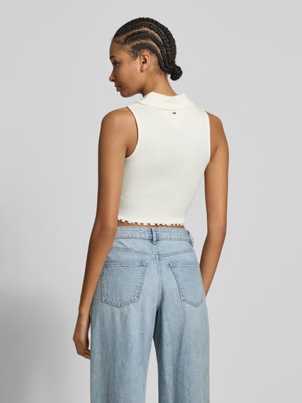 Tommy Jeans Korte top in riblook Offwhite - 5