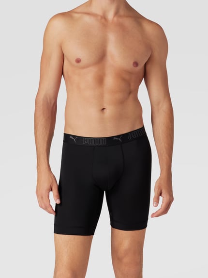 PUMA Boxershorts mit elastischem Logo-Bund im 2er-Pack Modell 'Sport' Black 1