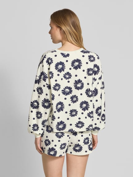American Vintage Sweatshirt mit gerippten Abschlüssen Modell 'BOBYPARK' Offwhite 5