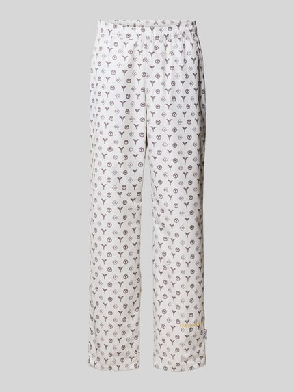 Carlo Colucci Wide Leg Sweatpants mit elastischem Bund Offwhite 2