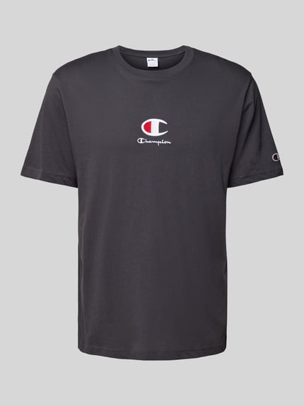 Champion T-shirt z wyhaftowanym logo Antracytowy 2