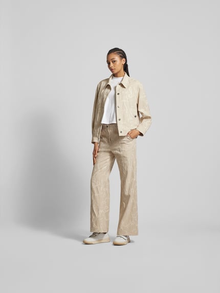 Lala Berlin Regular Fit Jeans mit Allover-Muster Beige 1