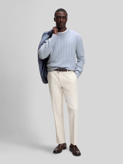 BOSS Regular Fit Pullover mit Baumwoll-Anteil Modell 'Furlan' Hellblau 1