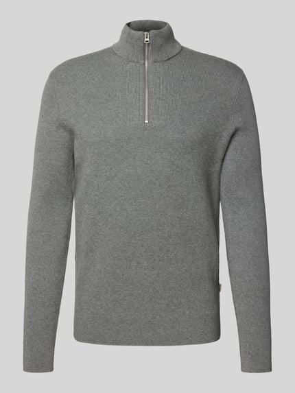 ONLY & SONS Regular fit schipperstrui van katoenmix model 'PHIL' Middengrijs gemêleerd - 2