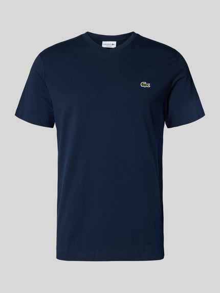 Lacoste Regular Fit T-Shirt aus reiner Baumwolle Marine 2