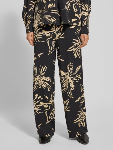 GUIDO MARIA KRETSCHMER WOMAN Relaxed fit stoffen broek van viscosemix, model 'Ayana' Zwart - 4