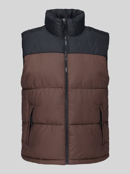 ONLY & SONS Steppweste mit Stehkragen Modell 'ONSMAVERICK' Dunkelbraun 2