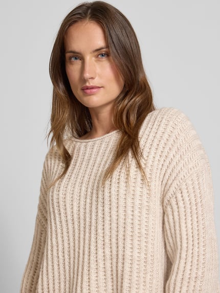 DRYKORN Strickpullover mit Rundhalsausschnitt Modell 'IMENY' Sand Melange 3