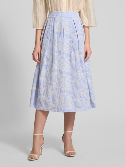 0039 Italy Midirock mit gelegten Falten Modell 'KYLIE' Bleu 4