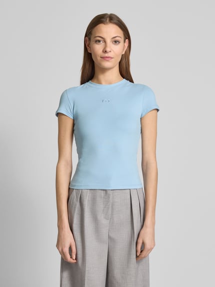 LeGer T-Shirt mit Label-Stitching - LeGer Studio Kollektion Hellblau 4