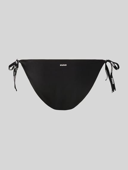 HUGO Figi bikini w kroju regular fit z detal z logo Czarny 3