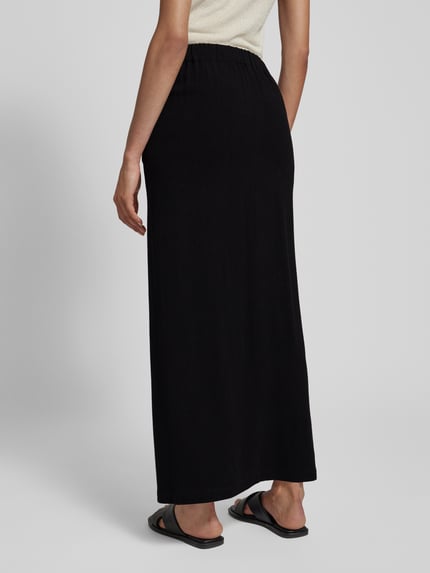 VERO MODA Rechte midirok van een mix van viscose en linnen, model 'VERA' Zwart - 5