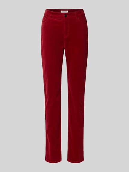 Christian Berg Woman Slim Fit Cordhose im 5-Pocket-Design Dunkelrot 2