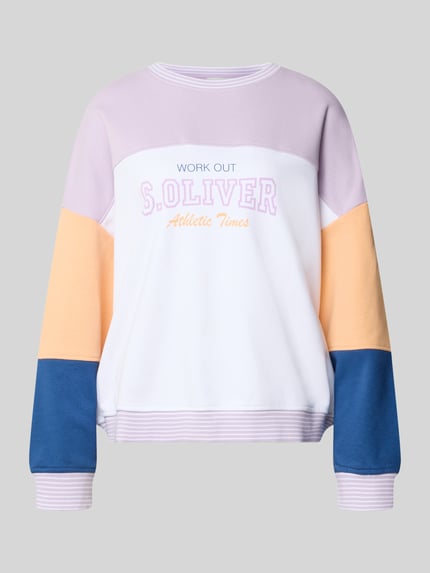 Produktfoto, Relaxed Fit Sweatshirt aus Baumwoll-Mix - s.Oliver x Heidi Klum von s.Oliver RED LABEL in Weiß, Flieder, Gelb und Blau mit weicher Textur