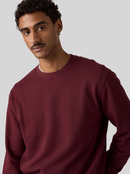 Levi's® Sweter w kroju relaxed fit z czystej bawełny model 'THE ORIGINAL' Bordowy 1