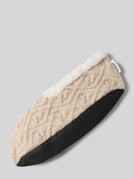 s.Oliver RED LABEL Huisschoenen met wol en verwarmende voering van teddybont Beige - 1