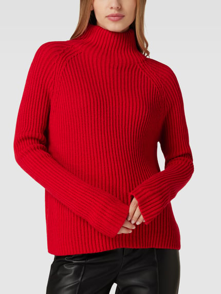 DRYKORN Gebreide pullover met opstaande kraag, model 'ARWEN' Rood - 3