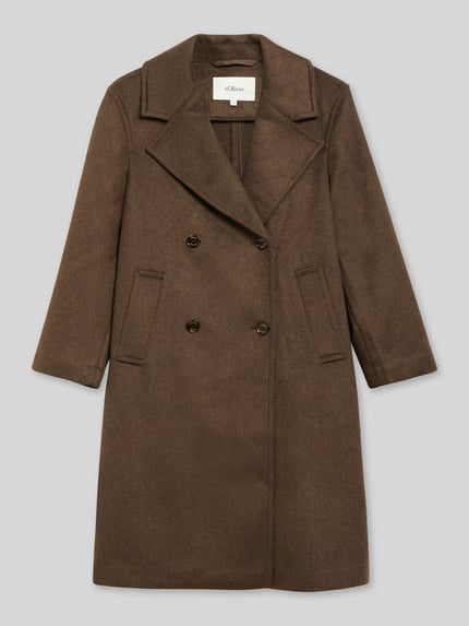s.Oliver RED LABEL Wollmantel mit doppelreihiger Knopfleiste Schoko 2