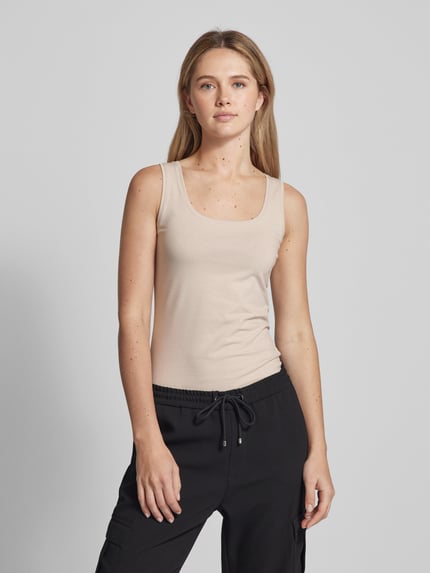 OPUS Tanktop van een mix van katoen en elastaan Beige - 4