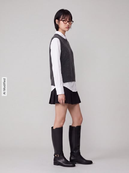 s.Oliver BLACK LABEL Regular Fit Pullunder mit Woll-Anteil Anthrazit 1