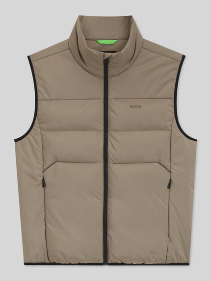BOSS Green Regular fit bodywarmer met opstaande kraag model 'OW_Urbanex' Zand - 2