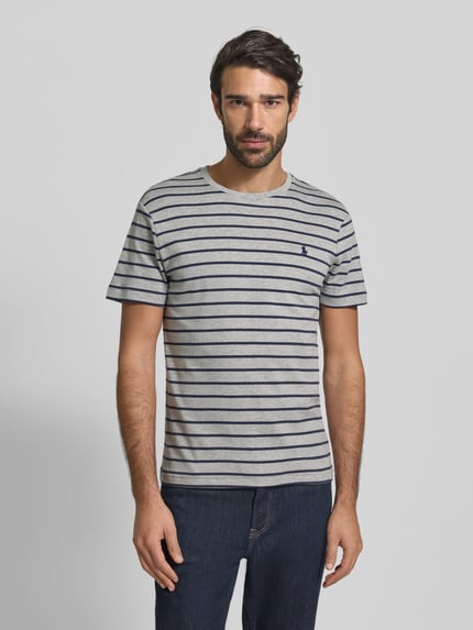 Polo Ralph Lauren T-Shirt mit Label-Stitching Hellgrau Melange 4
