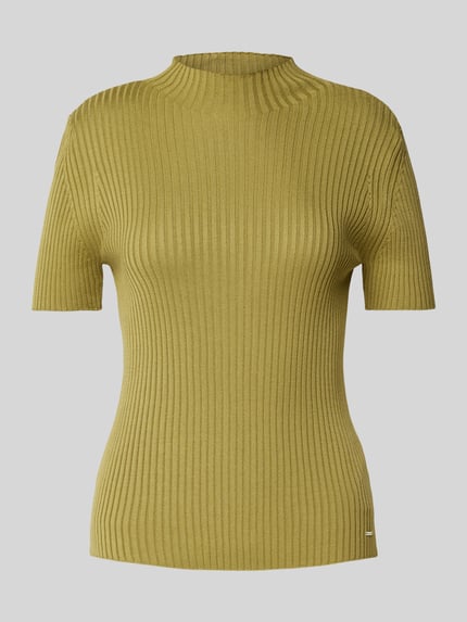 MORE & MORE Gebreid shirt met opstaande kraag Olijfgroen - 2
