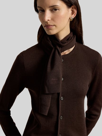 Polo Ralph Lauren Regular Fit Strickjacke aus reiner Wolle Dunkelbraun 3